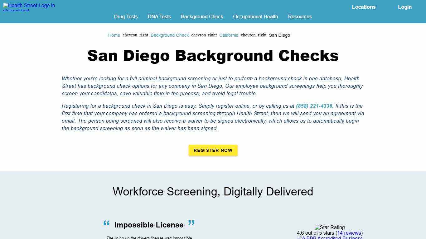 San Diego Background Checks | Health Street