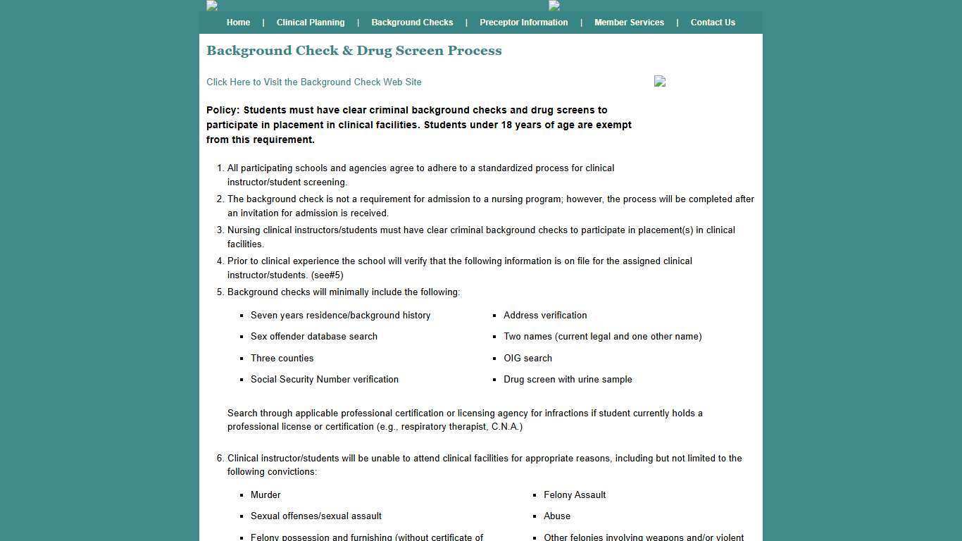 Welcome To The Official Website for the San Diego Nursing & Allied Health Service-Education Consortium :: Background Check and Drug Screen Process